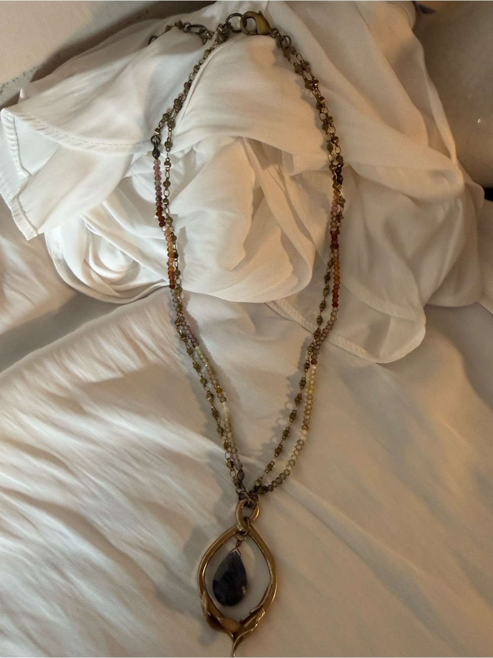 CUSTOM Made by Nashville Jeweler Crystal and Gold tone Layered Necklace